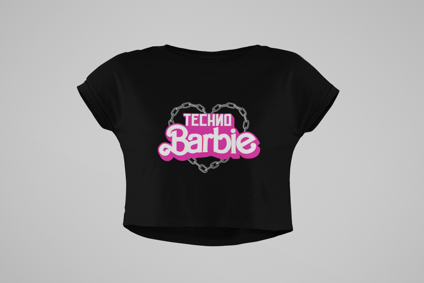 Techno Barbie - Black Crop Top